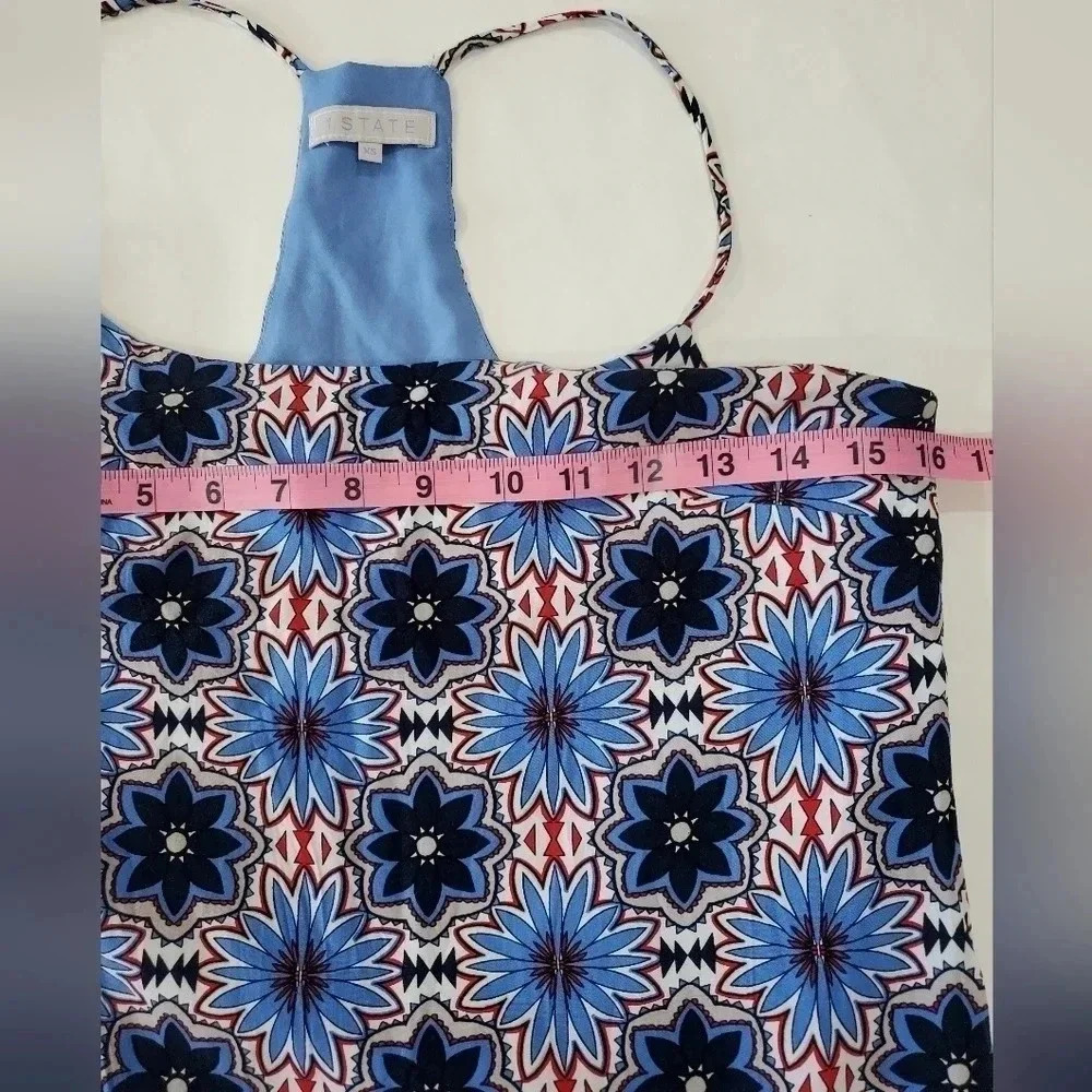 1. State XS Racerback blue and Red‎ Floral Dress Mini Summer Sun - Picture 5 of 8